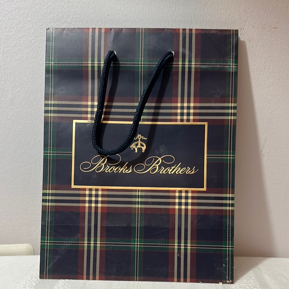 💚5 Brooks Brothers Plaid Men's Bag - Black and Green